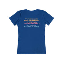 Load image into Gallery viewer, &quot;Lyric Quote (back)&quot; in Throwback Colors - Women&#39;s The Boyfriend Tee
